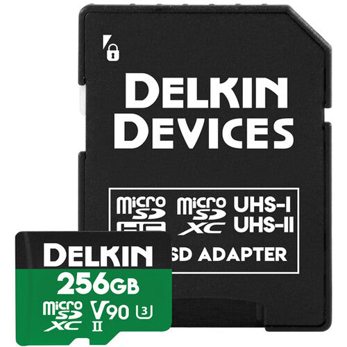 Delkin 256GB POWER UHS-II microSDXC Memory Card with microSD Adapter