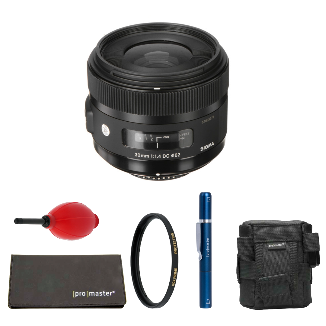 Sigma 30mm f/1.4 DC HSM Art Lens for Nikon F Package