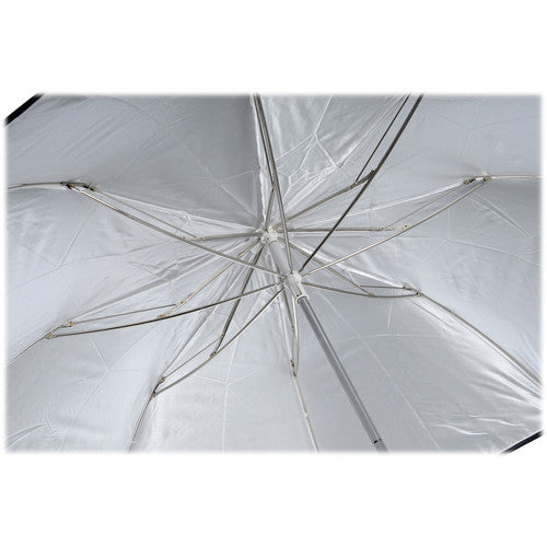 Westcott Convertible Compact Collapsible Umbrella - Optical White Satin With Removable Black Cover (43'')