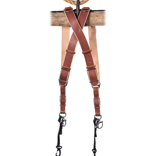 Buy HoldFast Gear Money Maker Two-Camera Harness with Silver Hardware (English Bridle, Chestnut, Medium) back