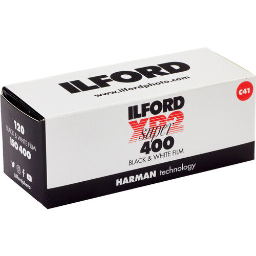 Ilford ISO 400 XP2 Super Black and White Print Film, 120 Roll - Pack of 5
