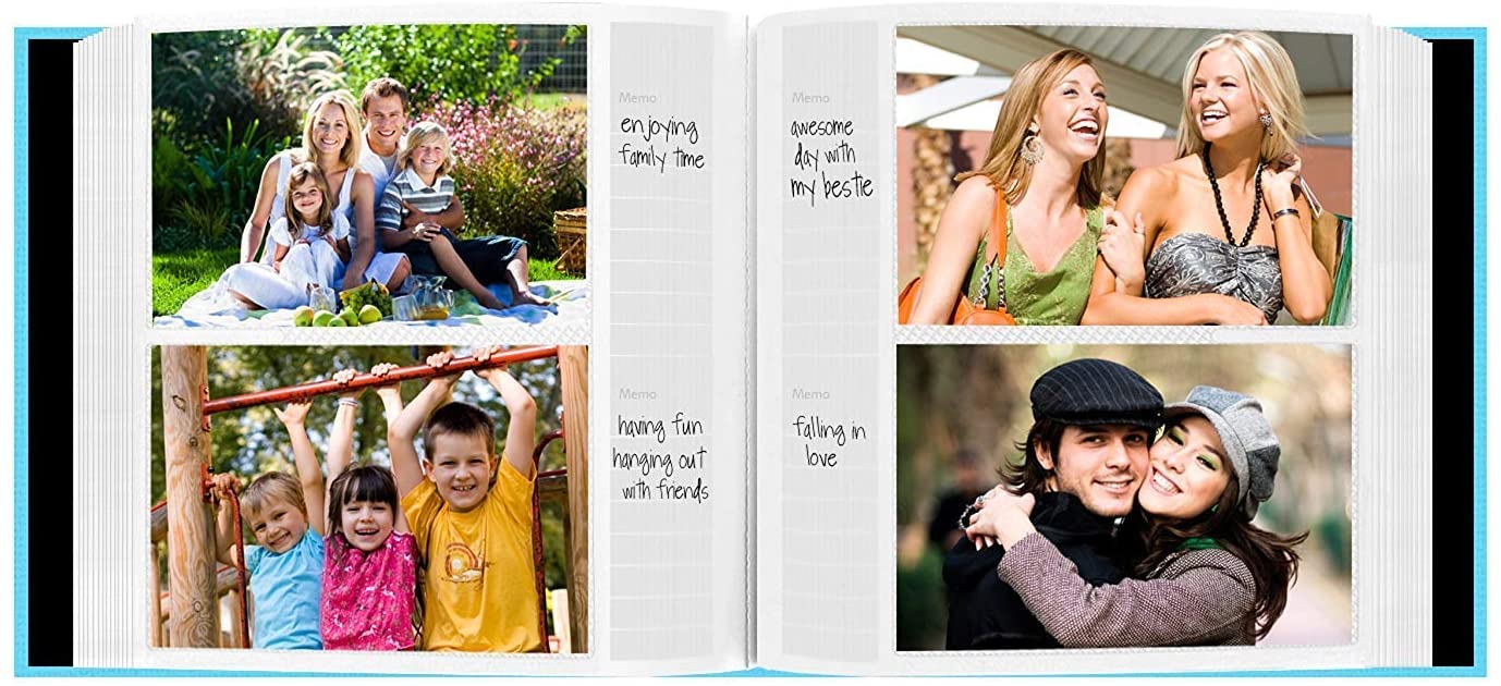 Buy Pioneer Photo Albums 4″X6″ 200 Photos Trend Fabric Frame Bi-Directional Album - Turquoise Blue