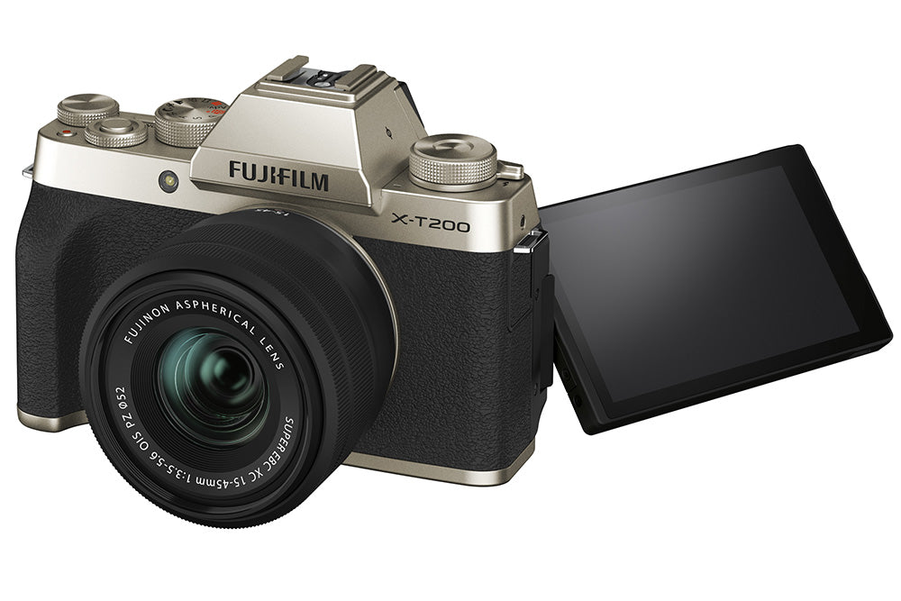 FUJIFILM X-T200 Mirrorless Digital Camera with XC15-45mm lens Kit ,Gold