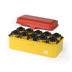 Kodak Steel 120-135 Film Case (Red Lid-Yellow Body)